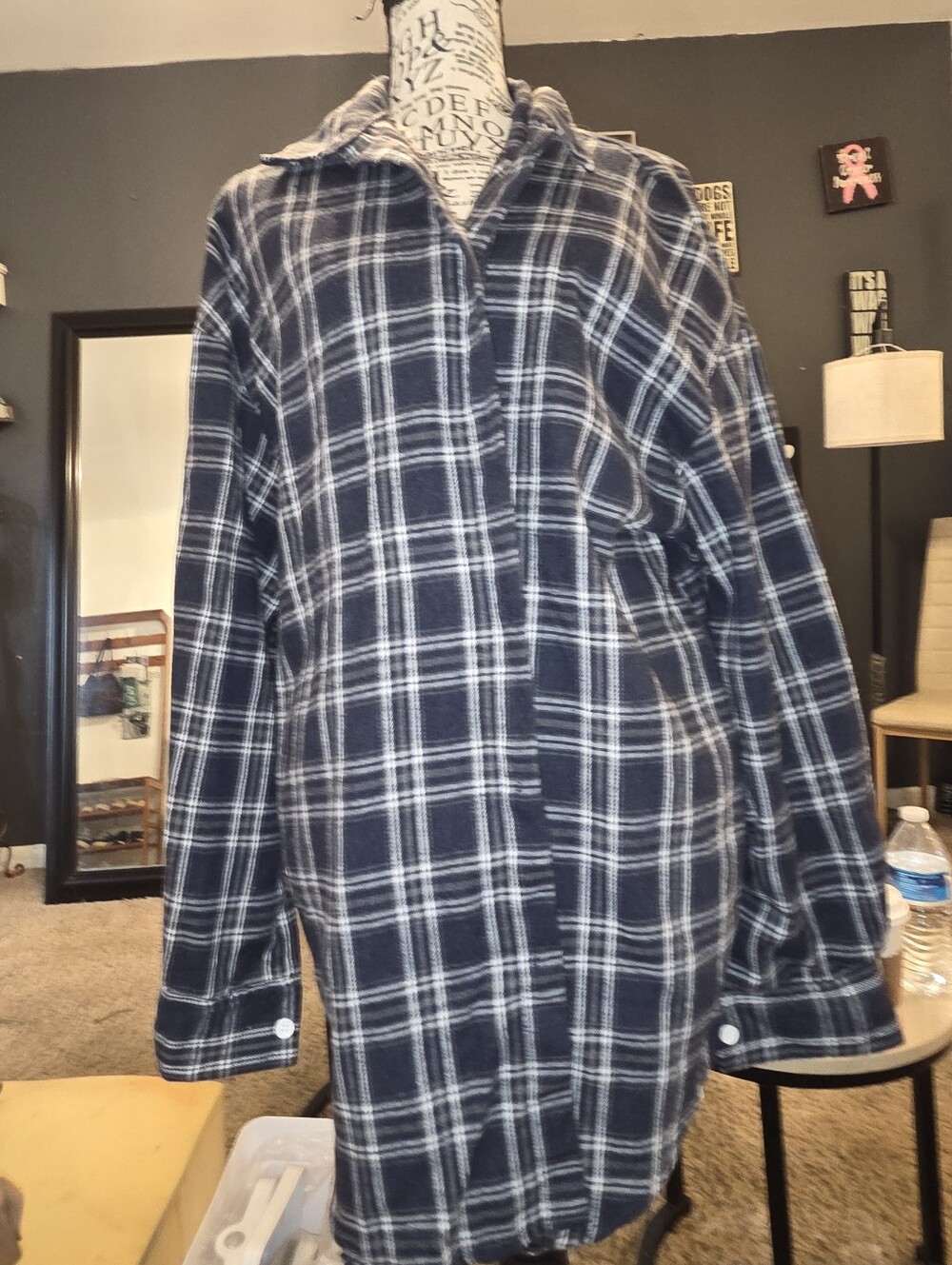 Black and White Plaid Button-Up Shirt